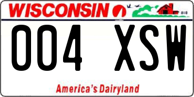 WI license plate 004XSW