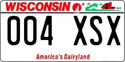 WI license plate 004XSX