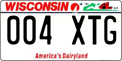 WI license plate 004XTG