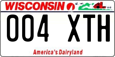 WI license plate 004XTH
