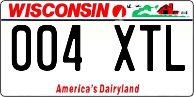 WI license plate 004XTL