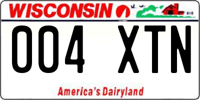 WI license plate 004XTN