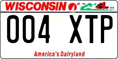 WI license plate 004XTP