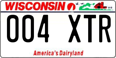 WI license plate 004XTR