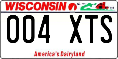WI license plate 004XTS