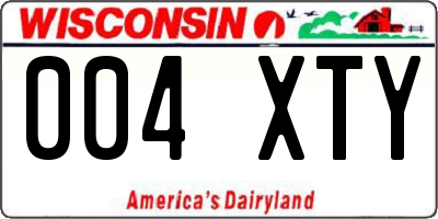WI license plate 004XTY