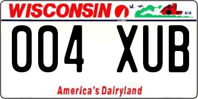 WI license plate 004XUB
