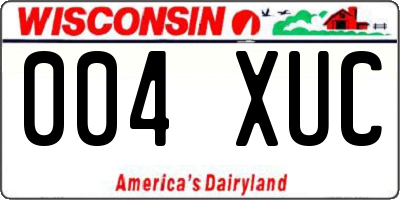 WI license plate 004XUC