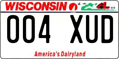 WI license plate 004XUD