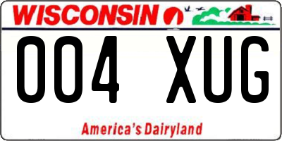WI license plate 004XUG