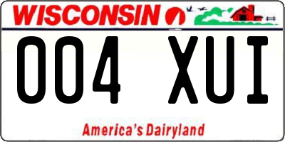 WI license plate 004XUI