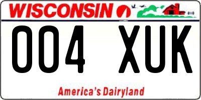 WI license plate 004XUK