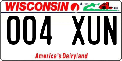 WI license plate 004XUN