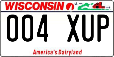 WI license plate 004XUP