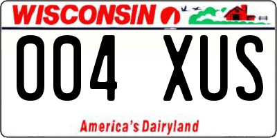 WI license plate 004XUS