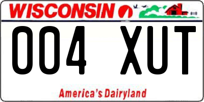 WI license plate 004XUT