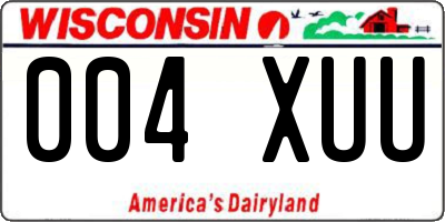 WI license plate 004XUU