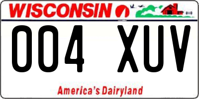 WI license plate 004XUV