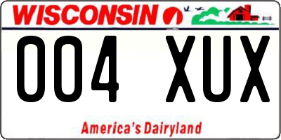 WI license plate 004XUX