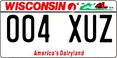 WI license plate 004XUZ