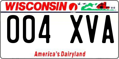 WI license plate 004XVA
