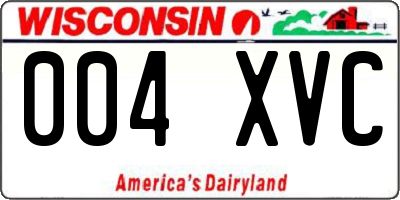 WI license plate 004XVC