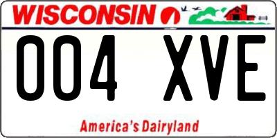WI license plate 004XVE