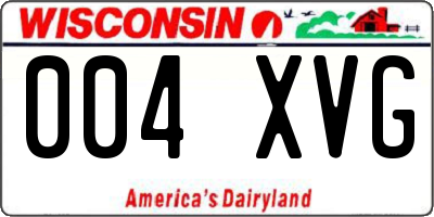 WI license plate 004XVG