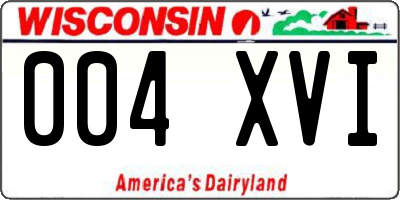 WI license plate 004XVI