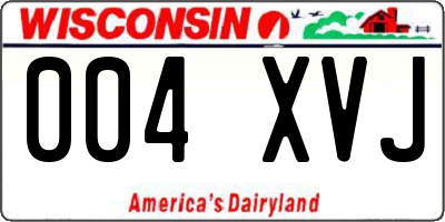 WI license plate 004XVJ