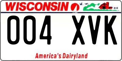 WI license plate 004XVK