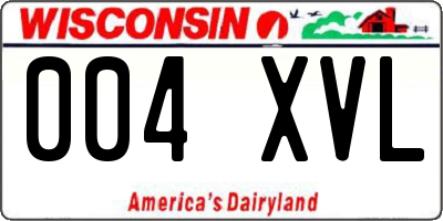WI license plate 004XVL