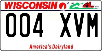 WI license plate 004XVM