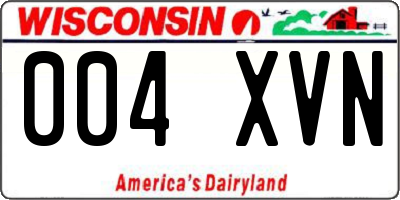 WI license plate 004XVN