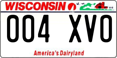 WI license plate 004XVO