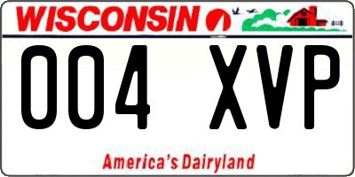WI license plate 004XVP