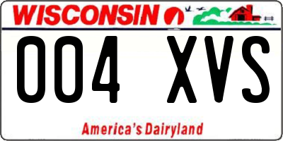 WI license plate 004XVS