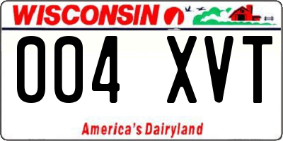 WI license plate 004XVT