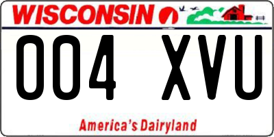 WI license plate 004XVU