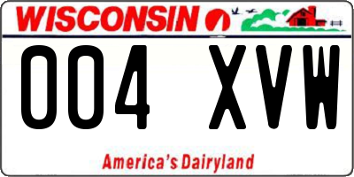 WI license plate 004XVW