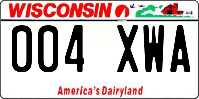 WI license plate 004XWA