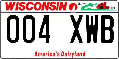 WI license plate 004XWB