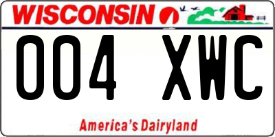 WI license plate 004XWC