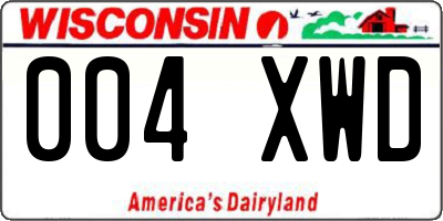 WI license plate 004XWD