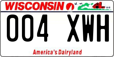 WI license plate 004XWH