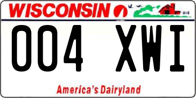 WI license plate 004XWI