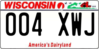 WI license plate 004XWJ