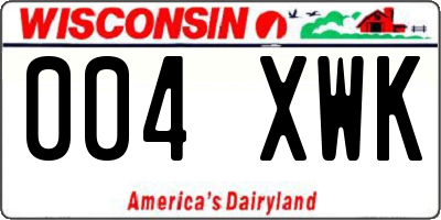 WI license plate 004XWK