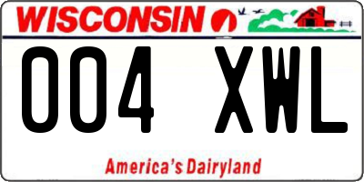 WI license plate 004XWL