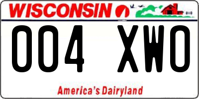 WI license plate 004XWO